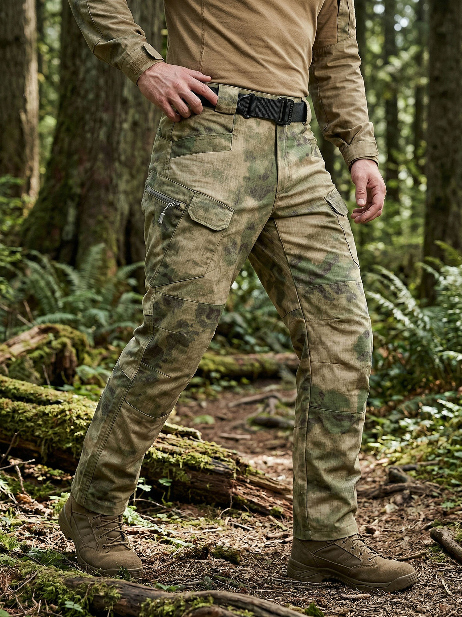Hunting Outdoor Pants - Men's Camouflage Tactical Pants, Tear-Resistant Multi-Pocket