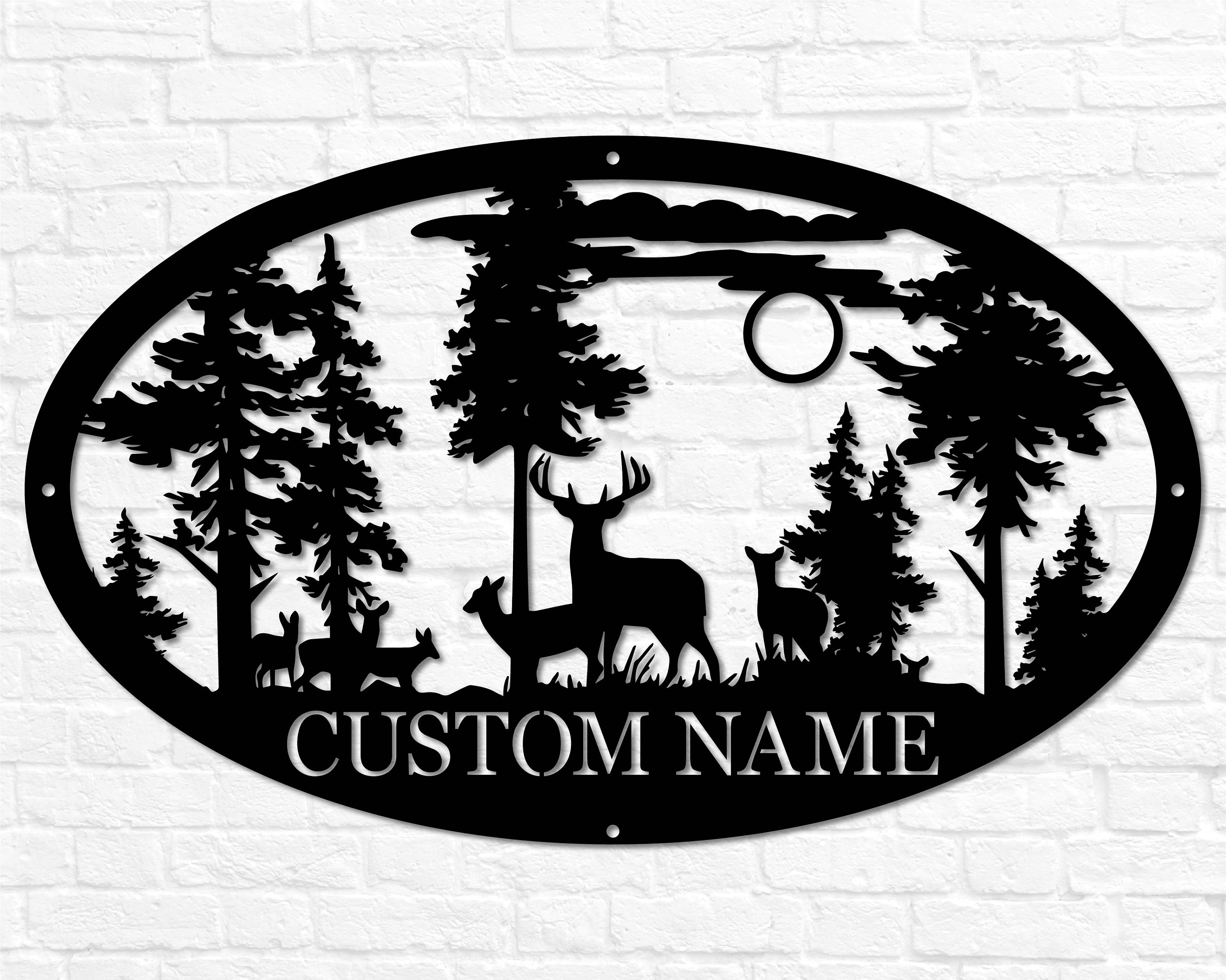Custom Oval Deer Metal Cabin S - Outdoor Hunting Names ulasan dan harga