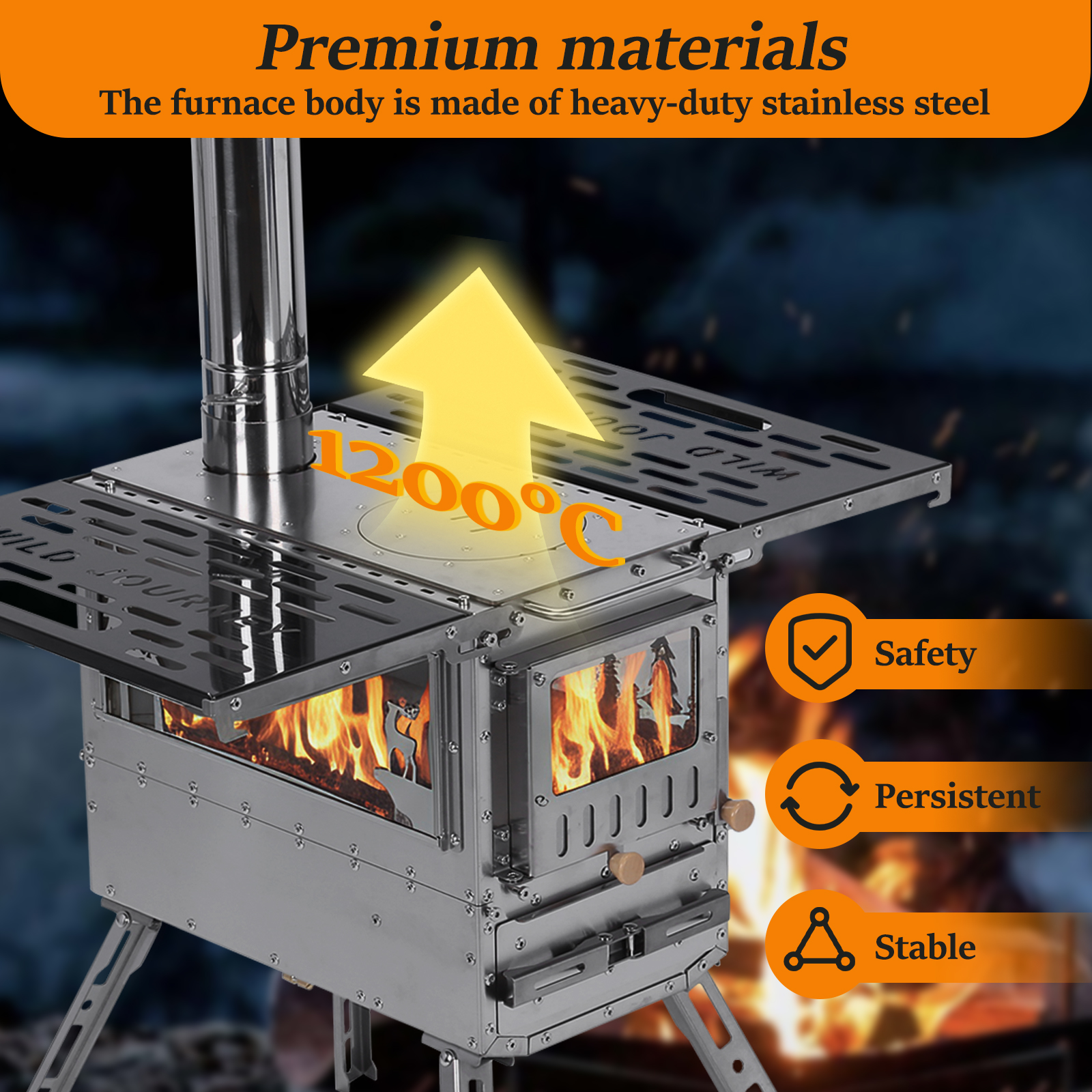 Outdoor Camping Tent Stove wit - Outdoor Hunting Table ulasan dan harga