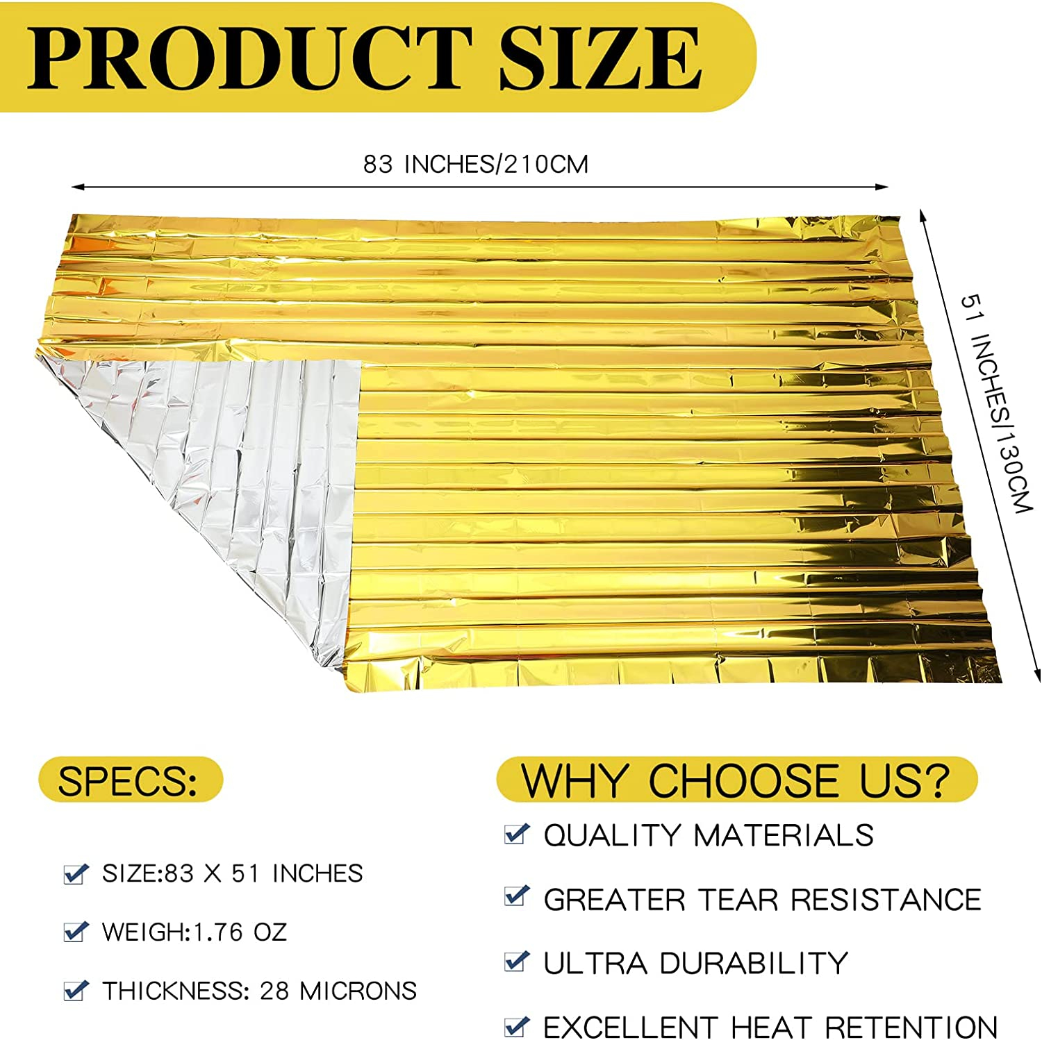 5-30Pc Outdoor Emergency Gold- - Outdoor Hunting Blanket ulasan dan harga