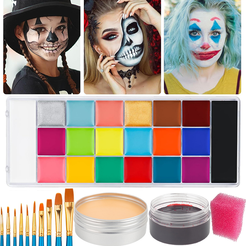 12/20 Colors Face Body Paintin - Camo Face Paint ulasan dan harga