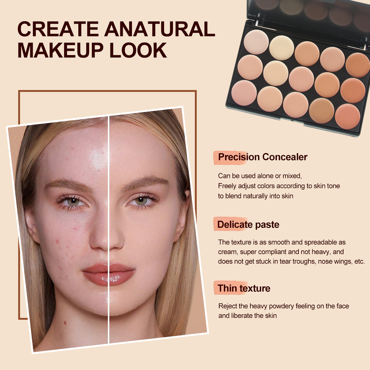 15 Colors Face Concealer Camou - Camo Face Paint ulasan dan harga