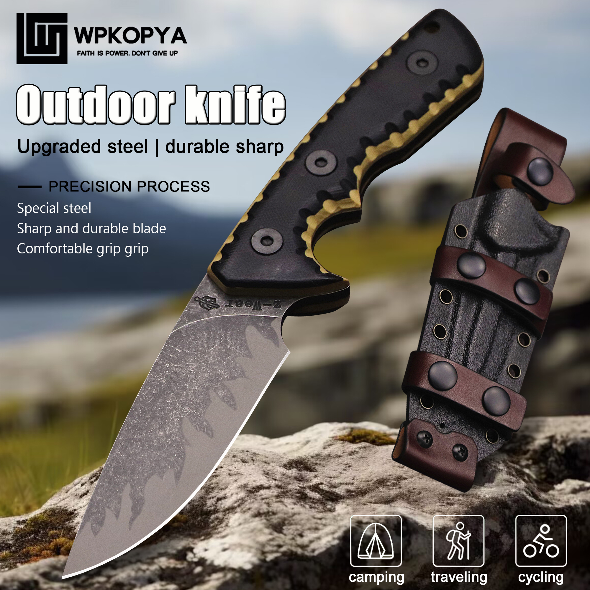 M-L (USA) DC53 Stone Washed Fu - Hunting Knife Outdoor Edge ulasan dan harga