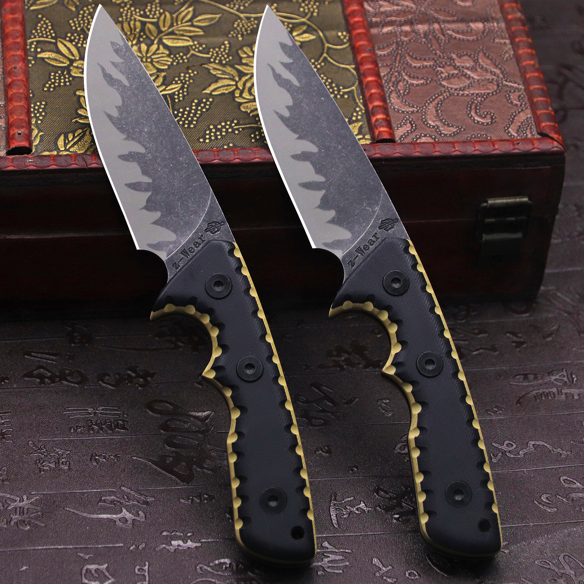 M-L (USA) DC53 Stone Washed Fu - Hunting Knife Outdoor Edge ulasan dan harga