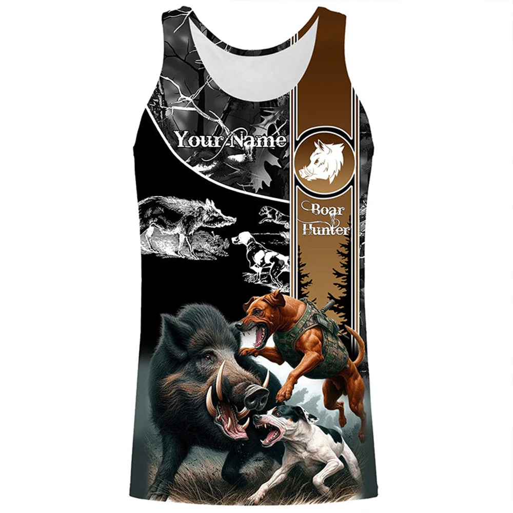 Custom Name Boar Hunter Tank T - Outdoor Hunting Names ulasan dan harga