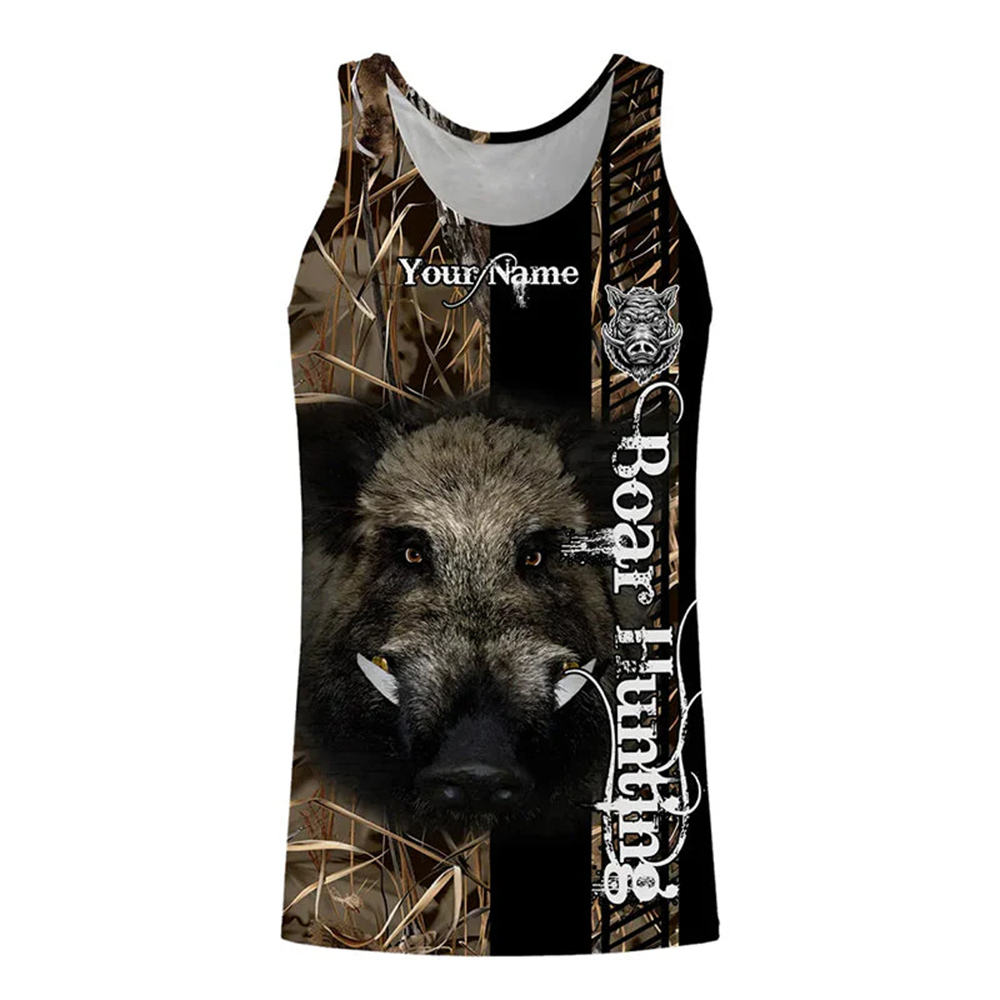 Custom Name Boar Hunter Tank T - Outdoor Hunting Names ulasan dan harga