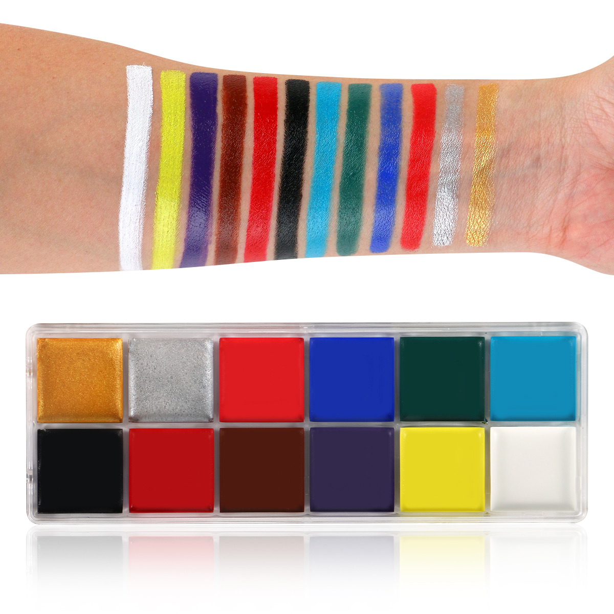 12 Color Face Paint Body Paint - Camo Face Paint ulasan dan harga