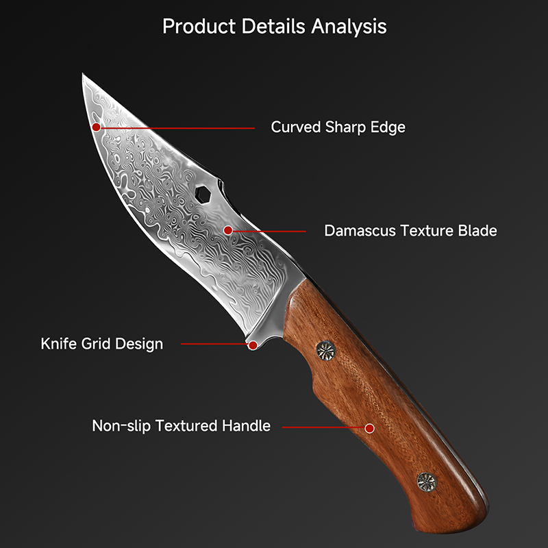 Damascus Outdoor Knife Curved  - Hunting Knife Outdoor Edge ulasan dan harga