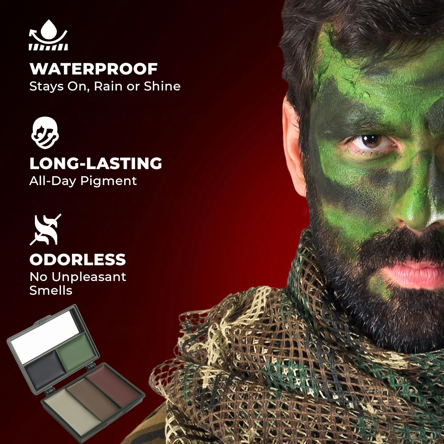 5-Color Camouflage, Face Paint - Camo Face Paint ulasan dan harga