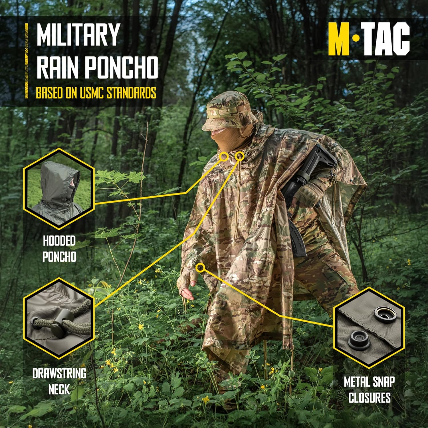 Tactical Rain Poncho Army Mili - Outdoor Hunting Images ulasan dan harga