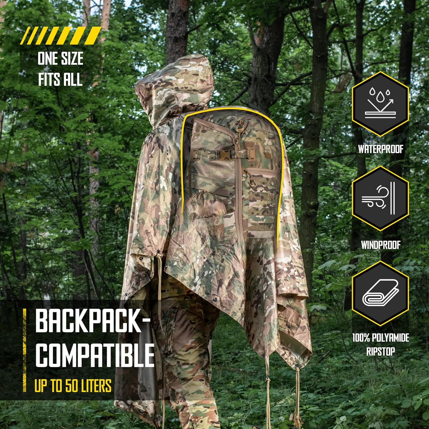 Tactical Rain Poncho Army Mili - Outdoor Hunting Images ulasan dan harga