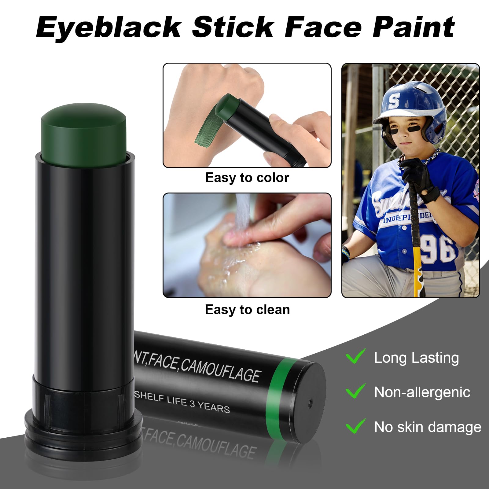 3Pcs Military Woodland Face Pa - Camo Face Paint ulasan dan harga