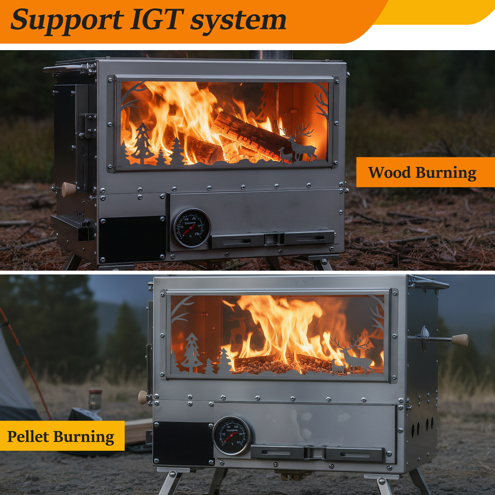 Hot Tent Stove with Oven & Cam - Outdoor Hunting Table ulasan dan harga